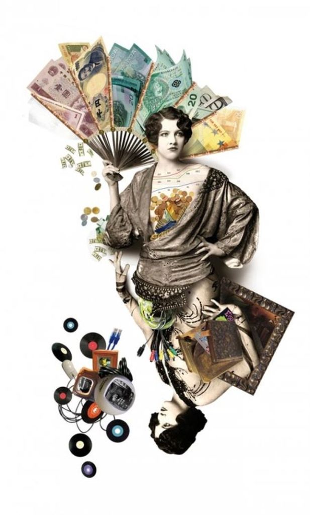 Collage de Sra. Milton para Harpers Bazaar España 